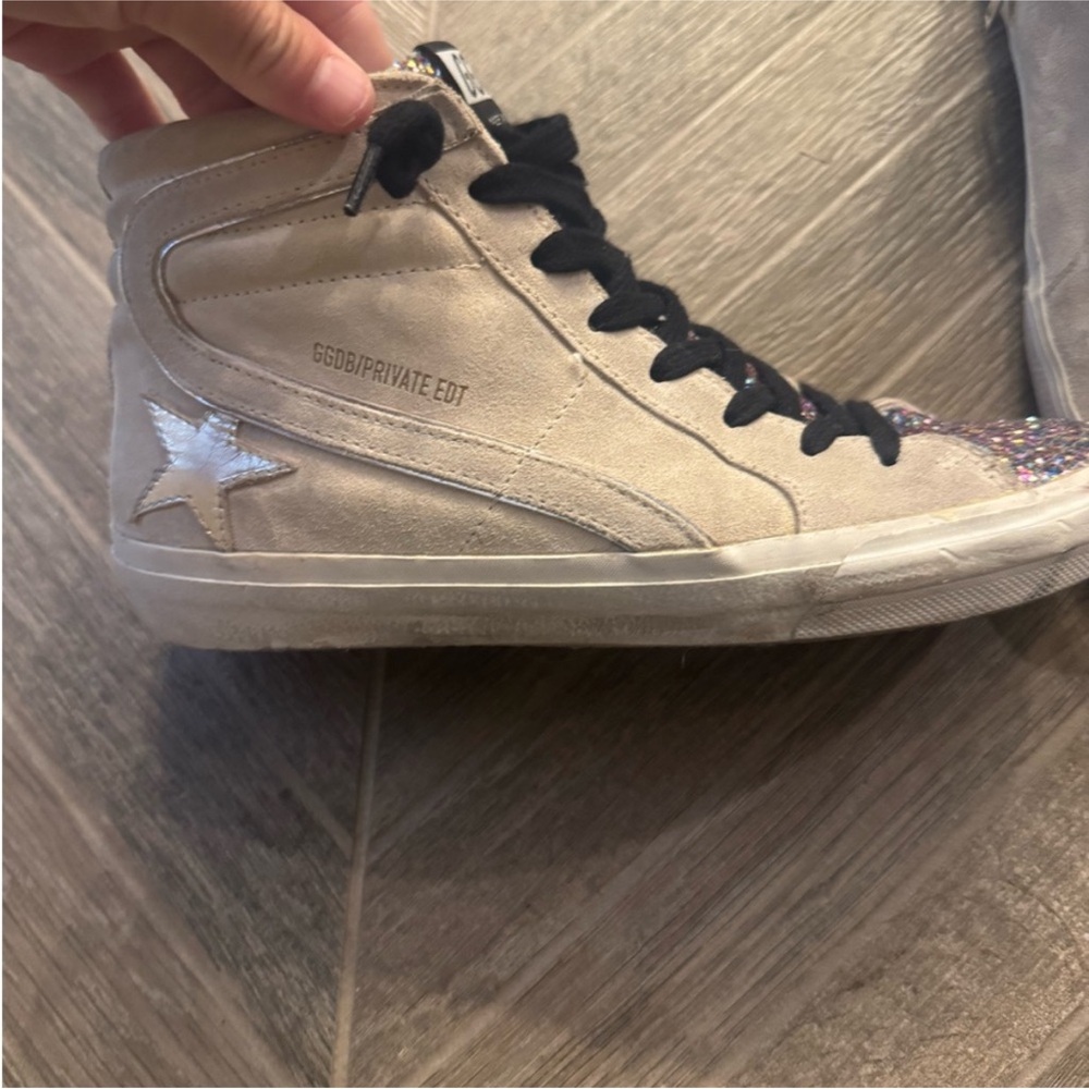 Golden Goose Glitter High-Tops with Black Accents